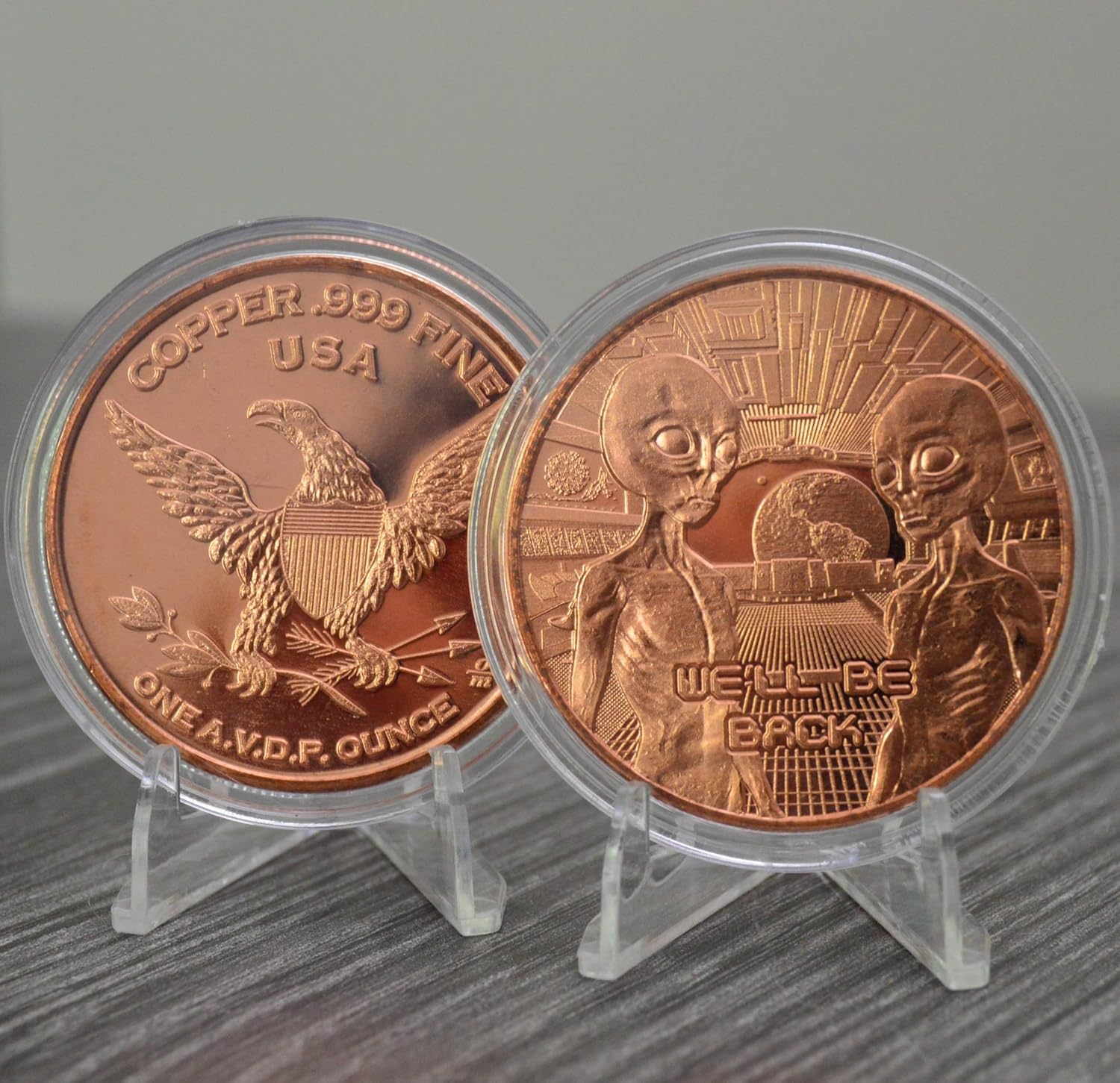 We'll Be Back Aliens 1 oz Pure .999 Copper Round Collectible 39mm Coin in Capsule