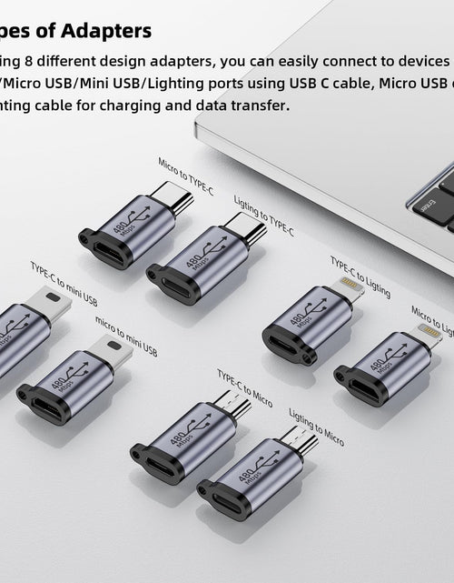 Load image into Gallery viewer, USB C/Lightning to Micro USB Adapter  (8 Pack)
