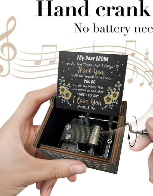 Load image into Gallery viewer, Sunflower Music Box Gifts for Dear Mom from Son Wooden Musical Boxes
