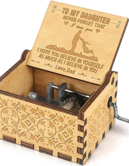 Load image into Gallery viewer, Music Box Gift for Daughter from Dad, Hand Crank Wooden Musical Box
