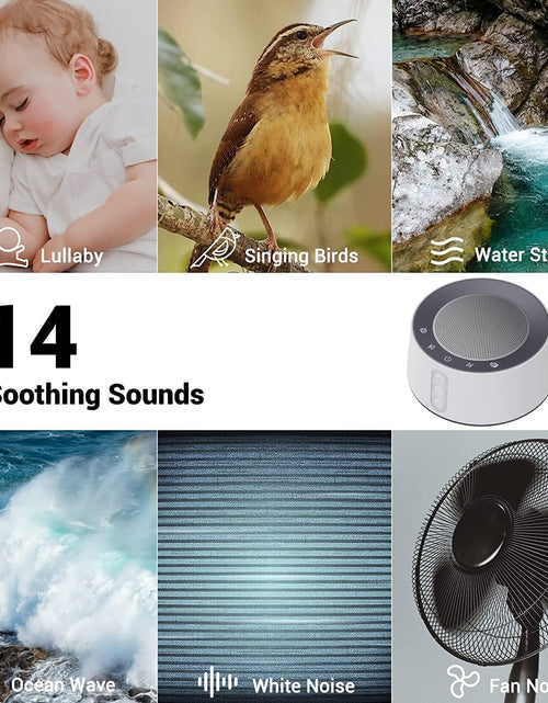 Load image into Gallery viewer, White Noise Sound Machine with 14 Soothing Sounds and 10 Levels Night Light for Sleeping, White
