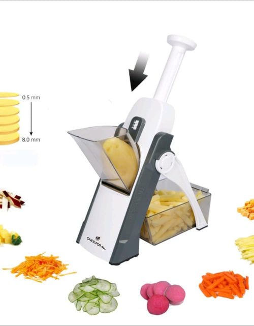 Load image into Gallery viewer, 5 in 1 Vegetable Chopper Food Potato Cutter, Strips Julienne Dicer Adjustable Thickness (Gray)
