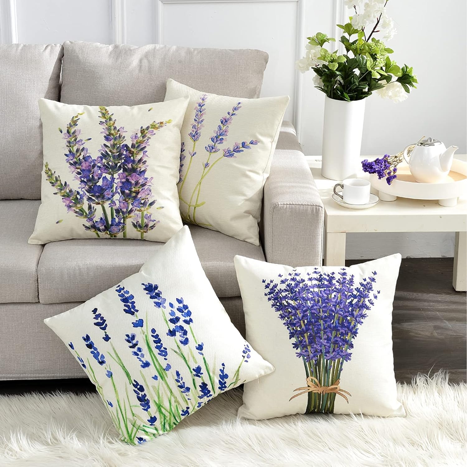 4 Packs Outdoor Decorative Throw Pillow Cover 18x18 Inch