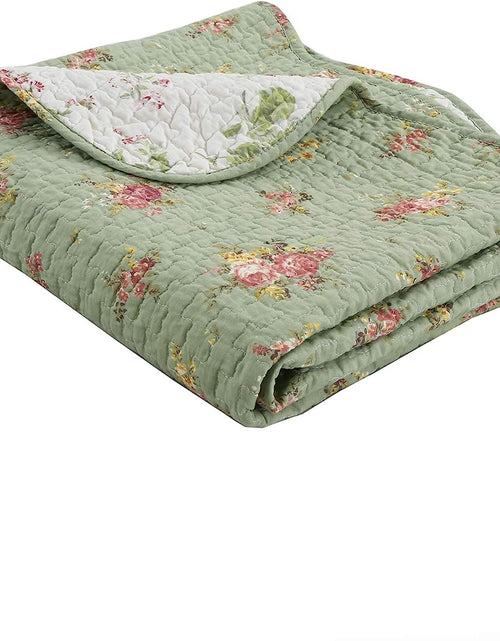 Load image into Gallery viewer, Vintage Floral Quilted Throw 100% Cotton Reversible All Season Throw (Blossom)
