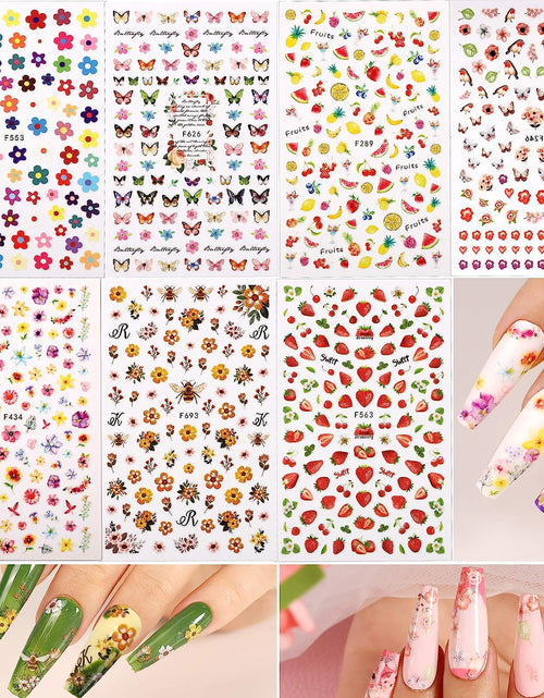 Load image into Gallery viewer, 12 Sheets Nail Art Sticker 3D Self-Adhesive, Nail Art Decoration with 5 Boxes Holographic,Spring/Summer
