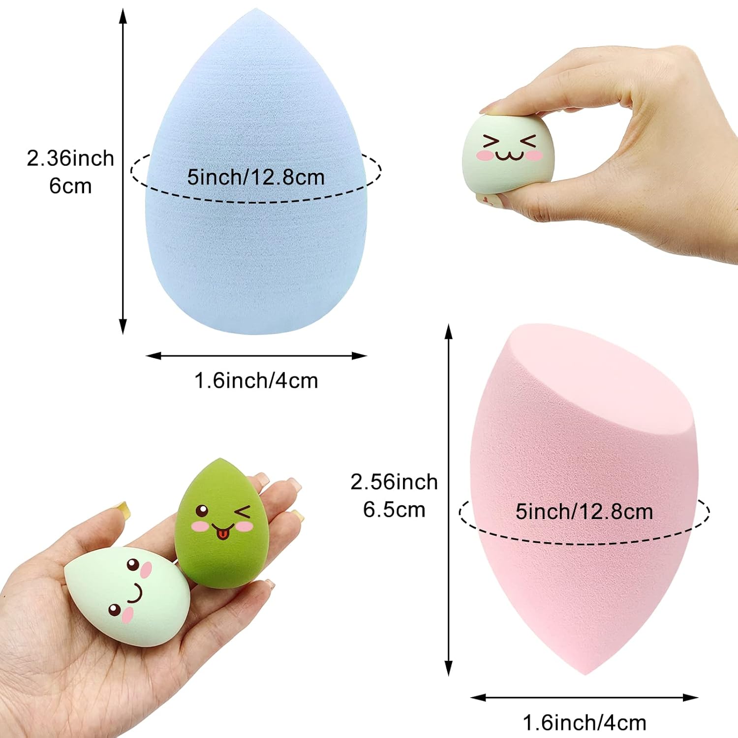 12 Pieces Professional Makeup Sponge Set,Latex Free Flawless Soft Setting Face Puffs