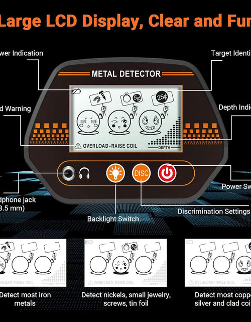 Load image into Gallery viewer, 4Lbs 7.8’’ Metal Detector, Metal Finder with All-metal and Disc Modes, High Accuracy
