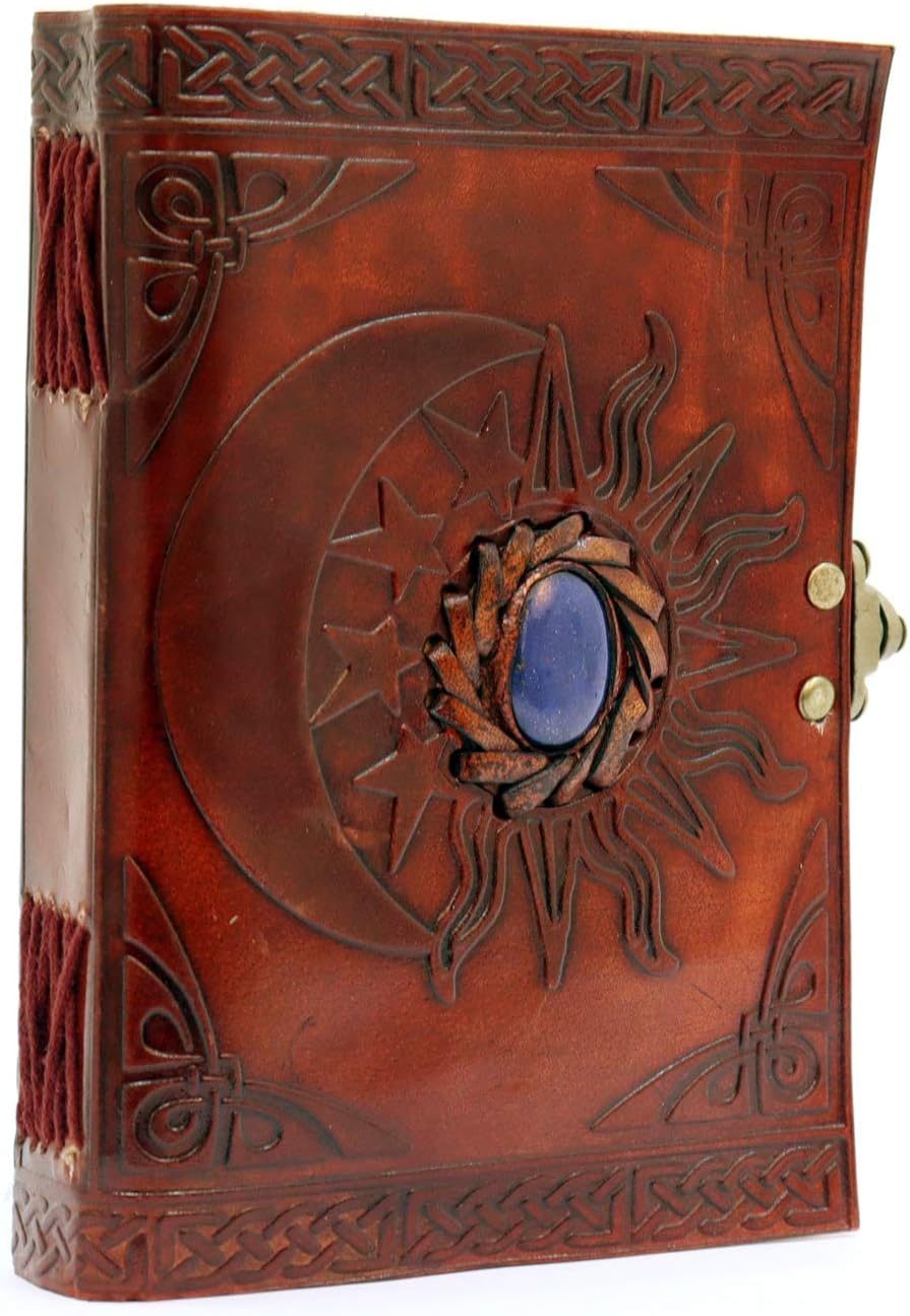 Sun & Moon Leather Bound Writing Journal | 5"x7" inches