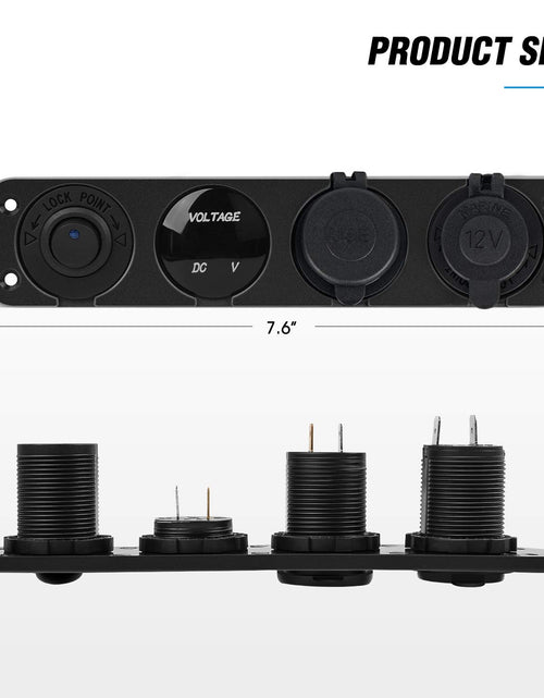 Load image into Gallery viewer, 4 in 1 on/off Charger Socket Panel Dual USD Power Outlet &amp; LED Voltmeter
