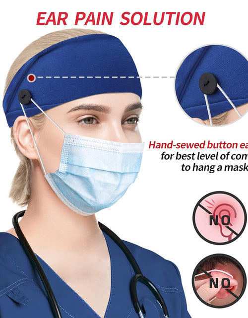 Load image into Gallery viewer, 4 PACK Nurses Headbands Non Slip Elastic Ear Protection for Women/Men
