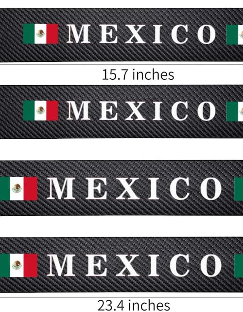 Load image into Gallery viewer, 4pcs Mexico Mexican Flag Carbon Fiber Car Door Front/Rear Sill Plate Protectors, Reflective Sticker
