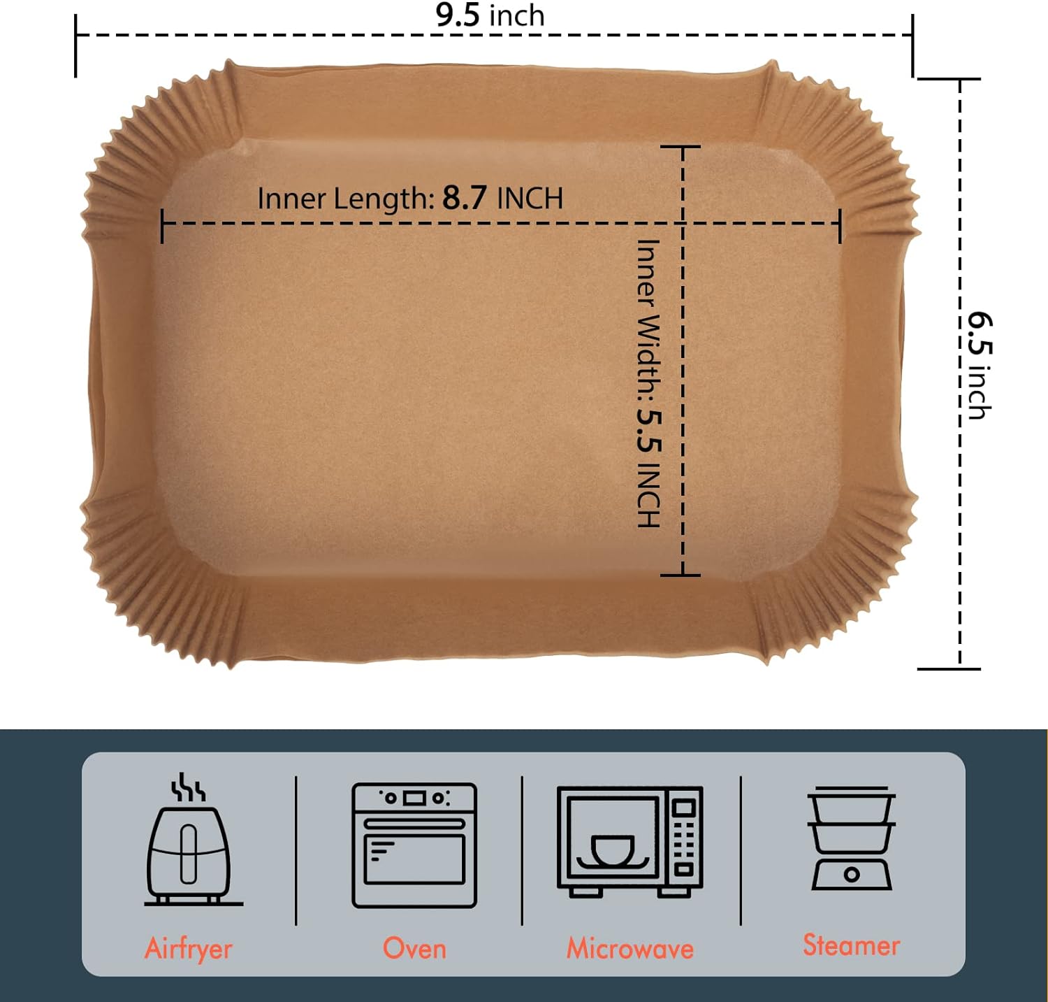 [3-Size] Air Fryer Disposable Paper Liner Rectangle Compatible with Ninja foodi Dual Air Fryer Toaster Oven