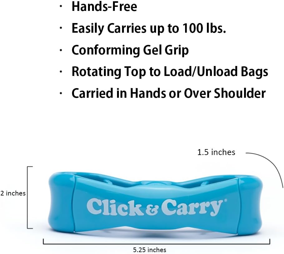 Grocery Bag Carrier, 1 Pack, Blue, Plastic Bag Holder, Haul Sports Gear