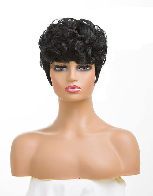 Load image into Gallery viewer, Short Black Curly Pixie Wigs Synthetic Hair Wigs for Black Women Natural Wavy
