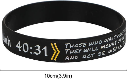 Load image into Gallery viewer, 4pcs Christian Religious Scripture Bible Verse Rubber Bracelet Wristband
