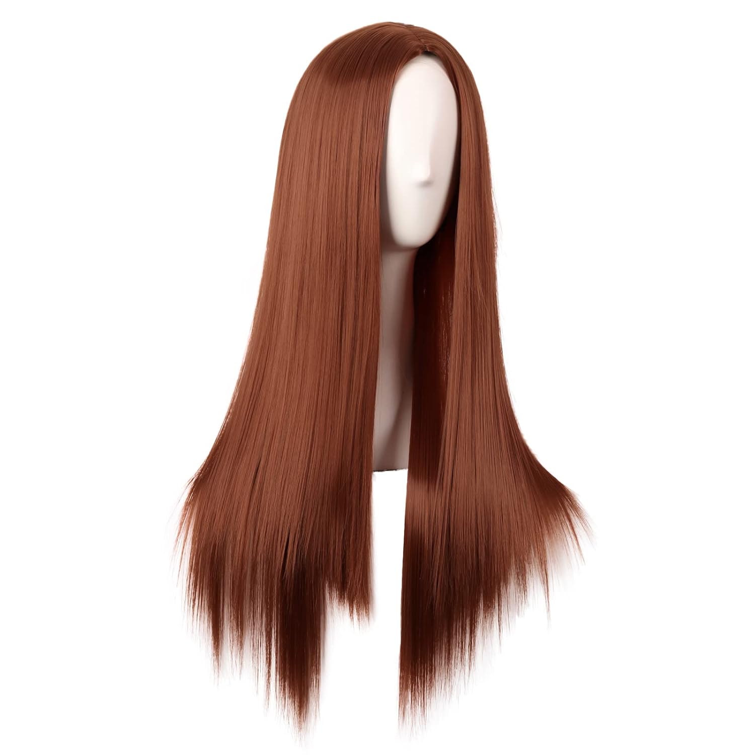 28 Inch/70 cm Women Special Long Straight Part Bangs Synthetic Wig (Ginger Orange)