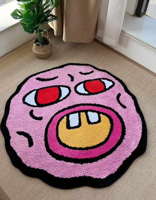 Load image into Gallery viewer, Tufted Carpet Cherry Bomb Rug Pink Room Decor Kawaii Rug Small Rugs (23.6X23.6 Inch)
