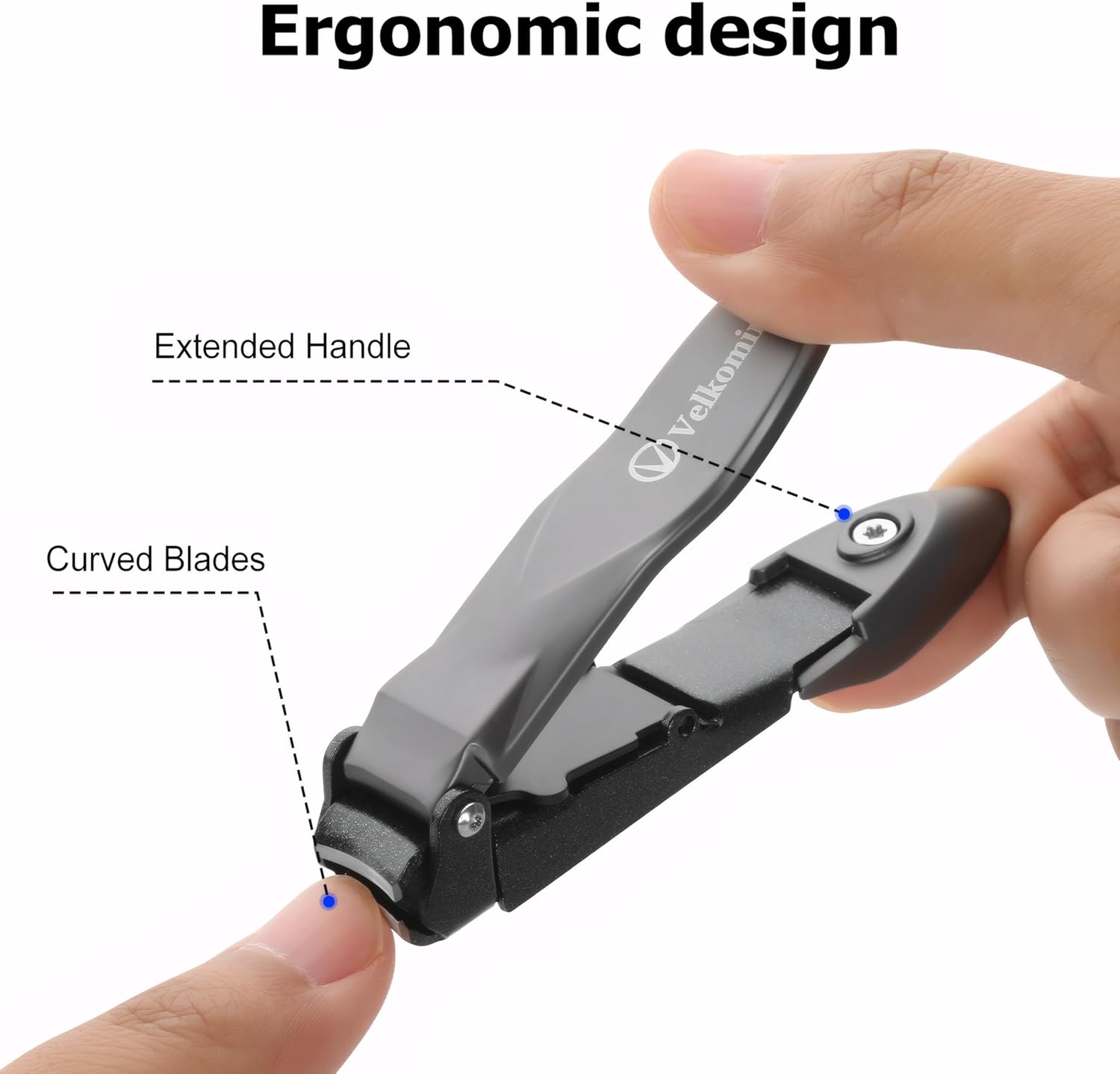 Nail Clippers for Men with Catcher, Ergonomic Design Self-Collecting Sharp Blade Durable Nail Clipper Cutters