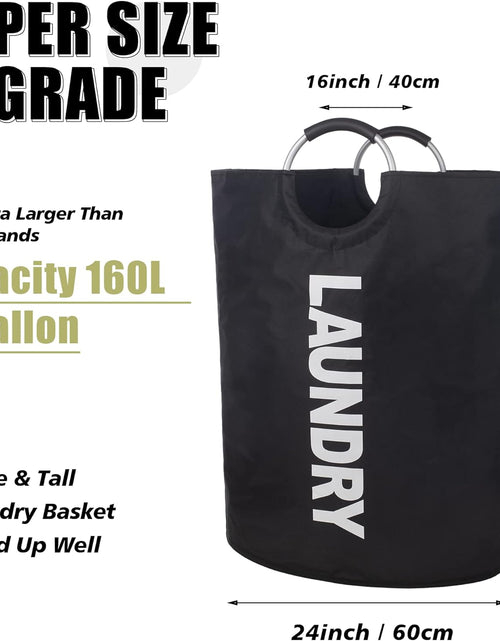 Load image into Gallery viewer, 160L XX-Large Laundry Baskets, Laundry Hamper Stands Up Well, Laundry Bag with Padded Handles, Black
