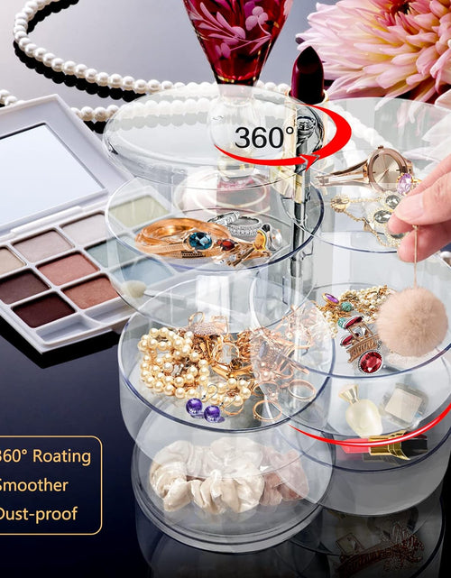 Load image into Gallery viewer, 5 Layers Jewelry Organizer Storage Box, Clear Jewelry Accessory Storage Tray with Lid for Earrings Bracelets Necklaces (Clear)
