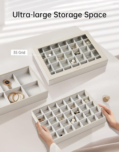 Load image into Gallery viewer, Stackable Jewelry Organizer Trays for Drawers, 35 Grid Grey
