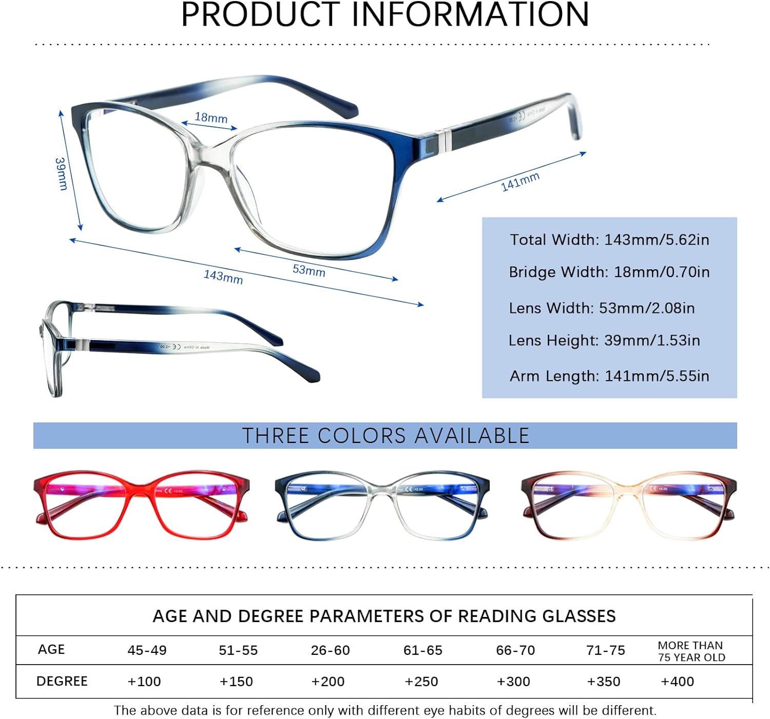 3 Pack Progressive Multifocus Reading Glasses Blue Light Blocking Multifocal Readers for Women Men with Spring Hinge (3 Mix C1, 2.00, multiplier_x)