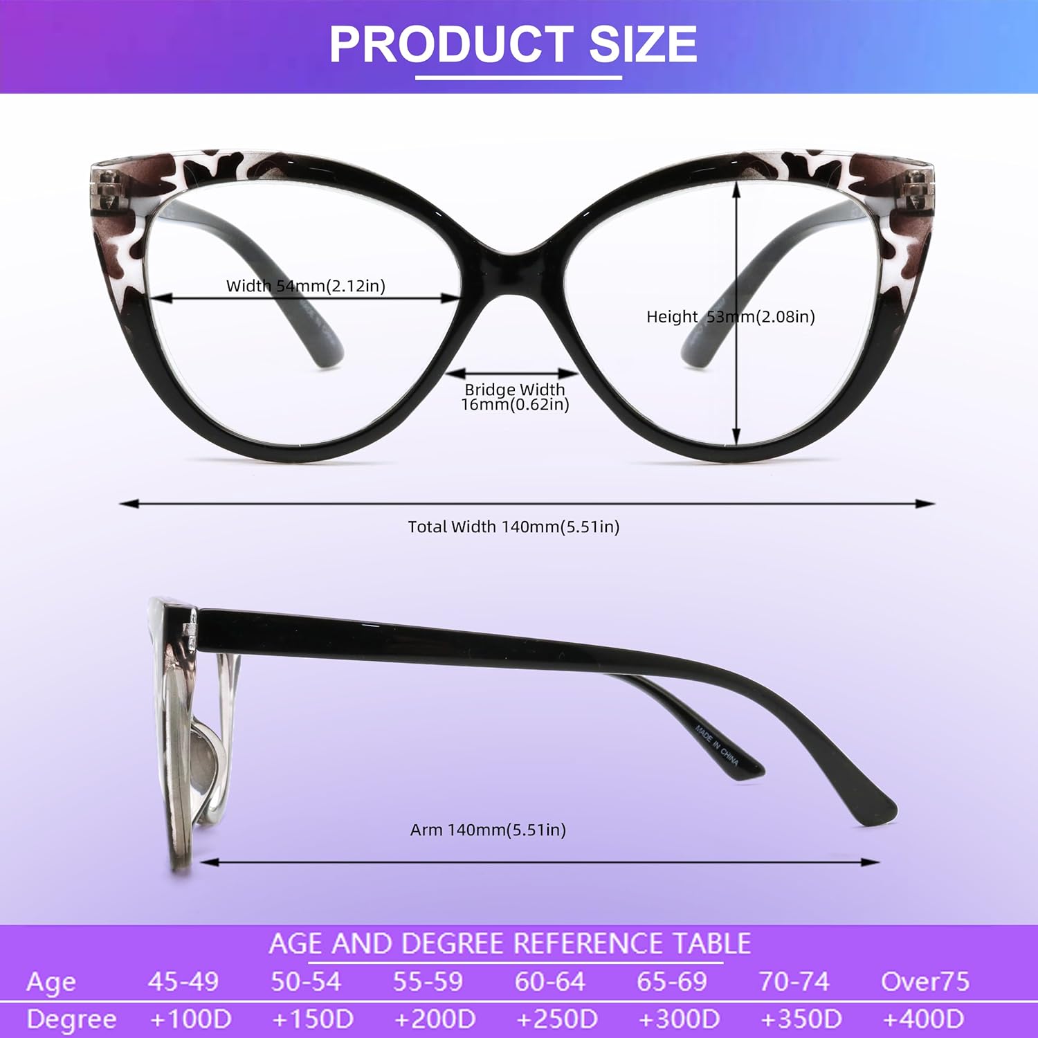 4PC Cat Eye Reading Glasses for Women,Blue Light Flexible Spring Hinges.Fashion Reading Glasses for Women