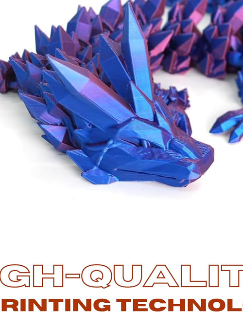 Load image into Gallery viewer, 3D Printed Dragon Fidget Toy, Full Articulated Dragon Crystal Dragon, Home Office Decor Executive Desk Toys
