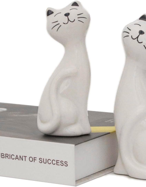 Load image into Gallery viewer, 2pcs White Cat Statues and Figurines for Home Decor - White Cat Statue for Cat Lovers
