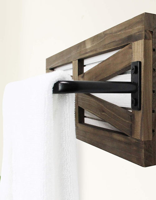 Load image into Gallery viewer, 2PCS Rustic Towel Rack for Bathroom Wall Mounted,  Towel Holder and Organizer (Brown)
