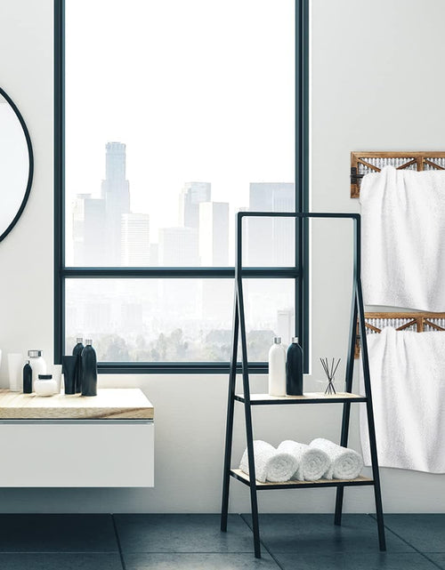 Load image into Gallery viewer, Wall Mounted Towel Bar Holder with Weathered Wood and Corrugated Galvanized Metal, Farmhouse Rack (Towels are not Included)
