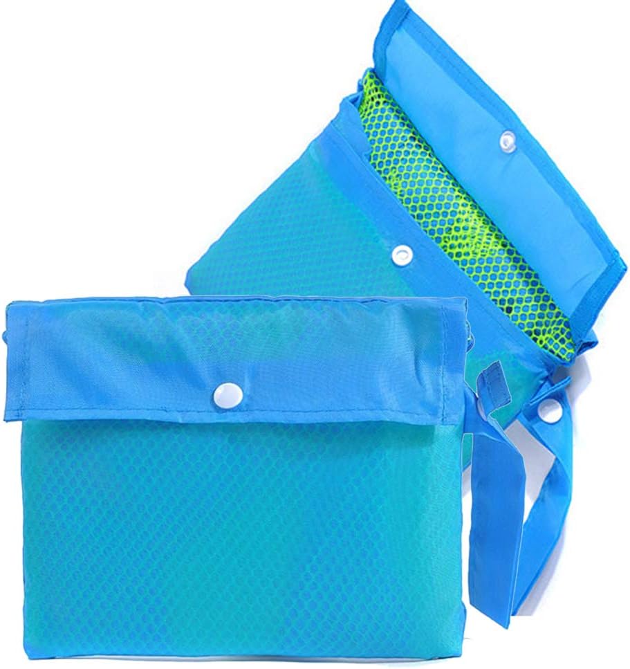 2 Pack Extra Large Mesh Beach Bag Childrens' Toy Storage Swimming Equipment Storage Bag, Blue