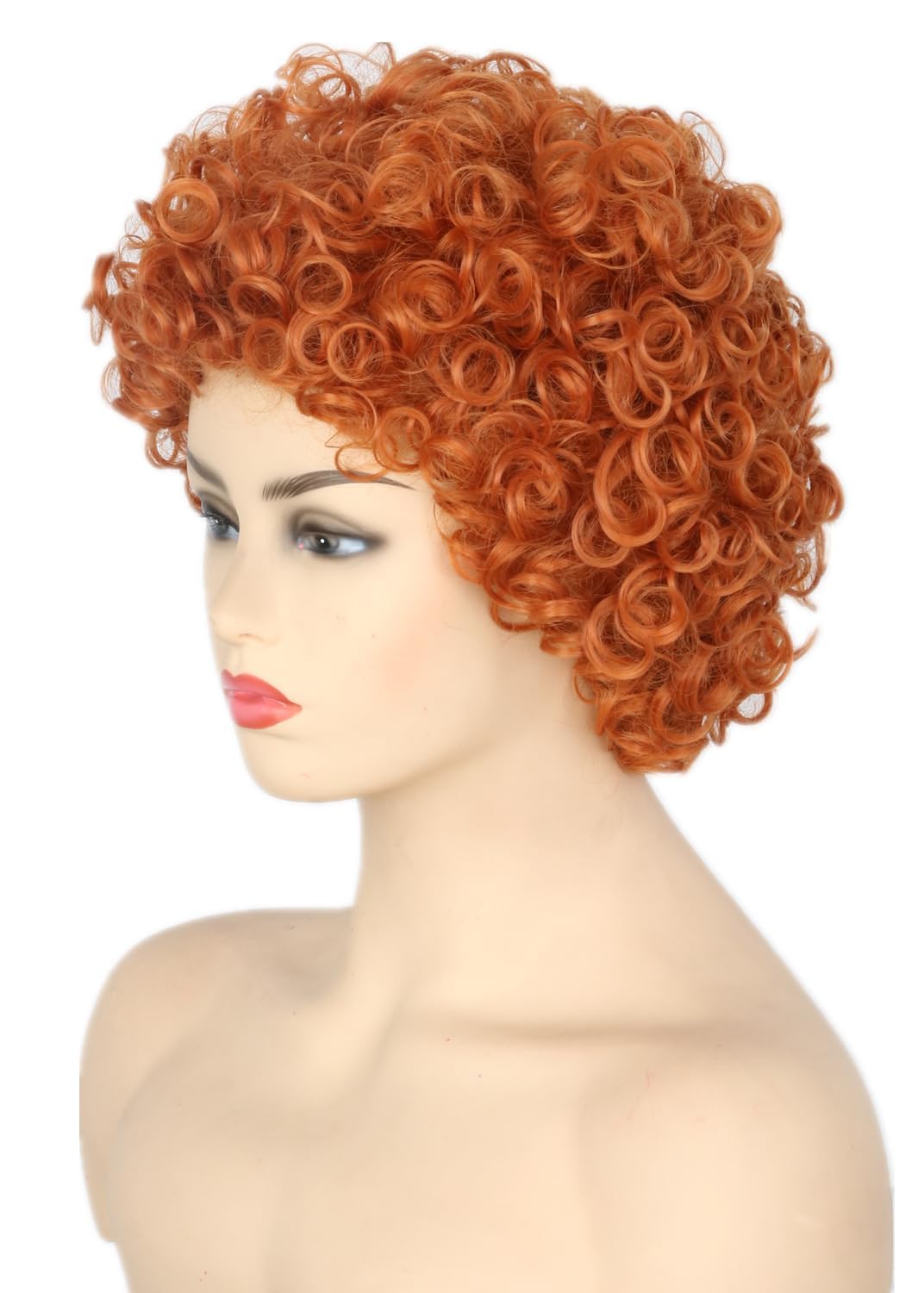 Reddish Brown Short Curly Afro Wig Halloween Costume Cosplay Party Wigs