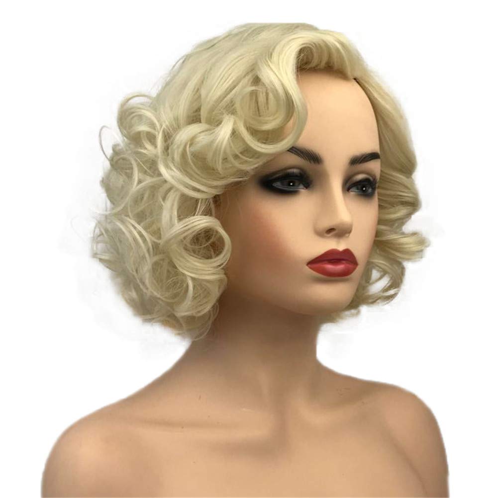 Women Short Curly Wig Synthetic Hair Cosplay Costume