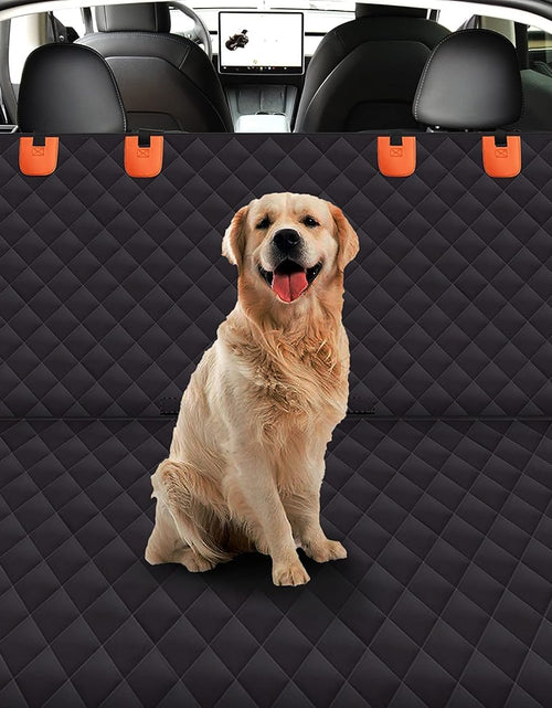 Load image into Gallery viewer, Dog Back Seat Cover Protector for Cars SUV and Trucks with Mesh Window, Scratchproof Nonslip and Waterproof Material(Black Orange)
