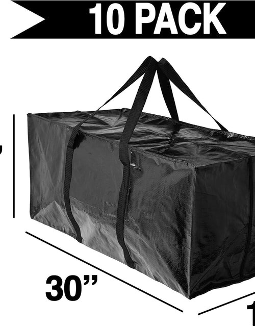 Load image into Gallery viewer, 10 Moving Bags, Heavy Duty Extra Large Stronger Handles Wrap Around bag Storage Totes Zippered Reusable Moving Supplies
