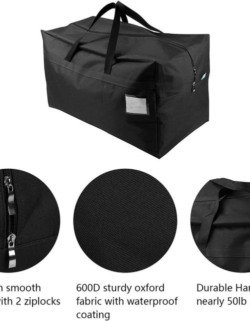 Load image into Gallery viewer, 2 Pack Extra Large Moving Bags with Zippers &amp; Carrying Handles, Heavy-Duty Storage Tote for Space Saving Moving Storage, Black
