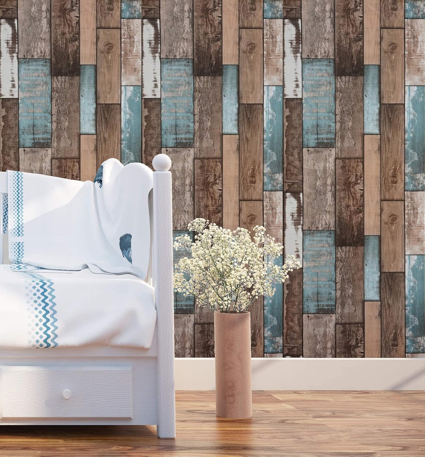 118''x17.7''Wood Wallpaper Peel and Stick Wood Contact Paper Wood Plank Faux Vinyl