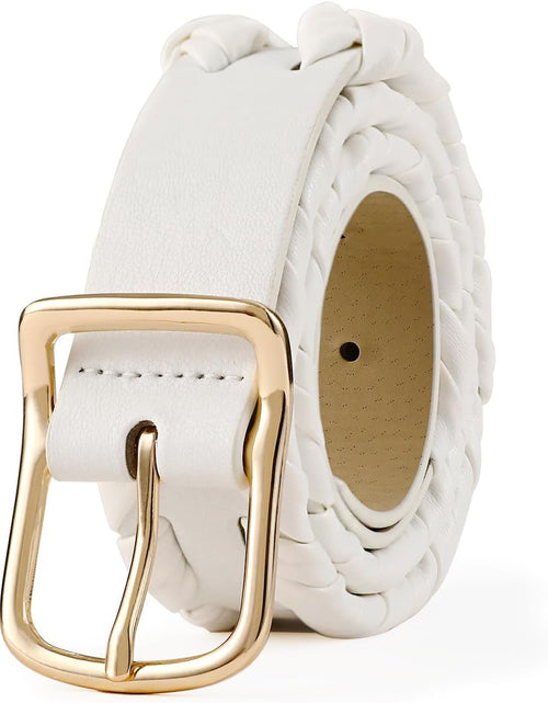 Load image into Gallery viewer, White Belts for Jeans, Leather Dress Belts for Women Dressy
