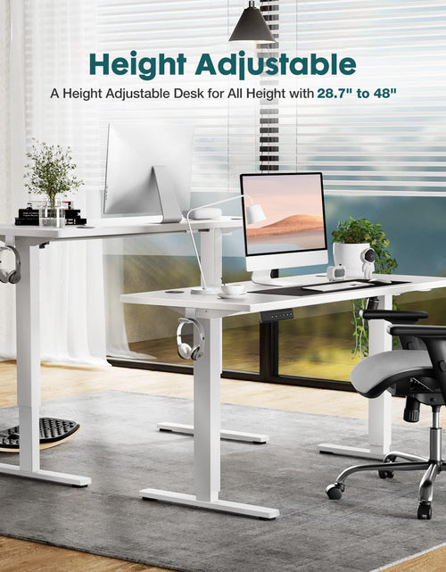 Load image into Gallery viewer, Standing Desk, Adjustable Height Electric Sit Stand Up Down Computer Table, 40x24 Inch, White
