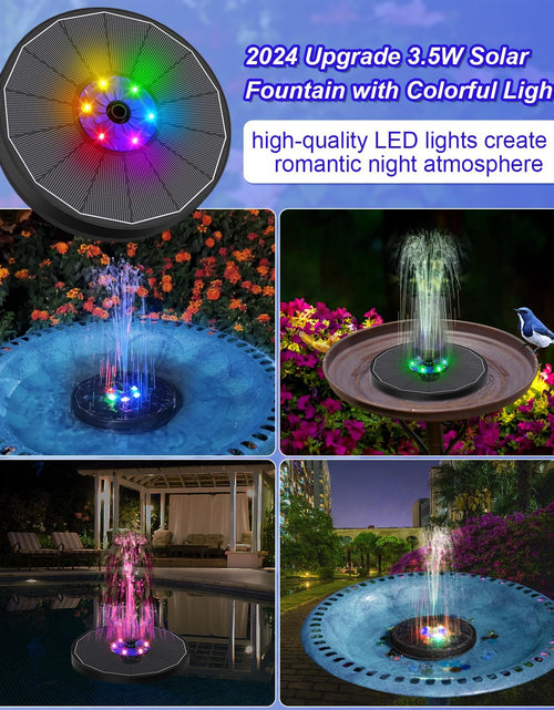 Load image into Gallery viewer, Solar Fountain 3.5W Floating Bird Bath Fountains with Blue Flower, Colorful
