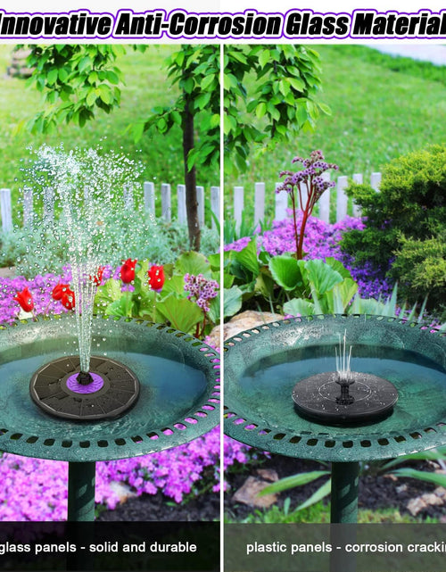 Load image into Gallery viewer, Solar Fountain 3.5W Bird Bath Fountains with Flower 2024 Upgraded Glass Panel, Black
