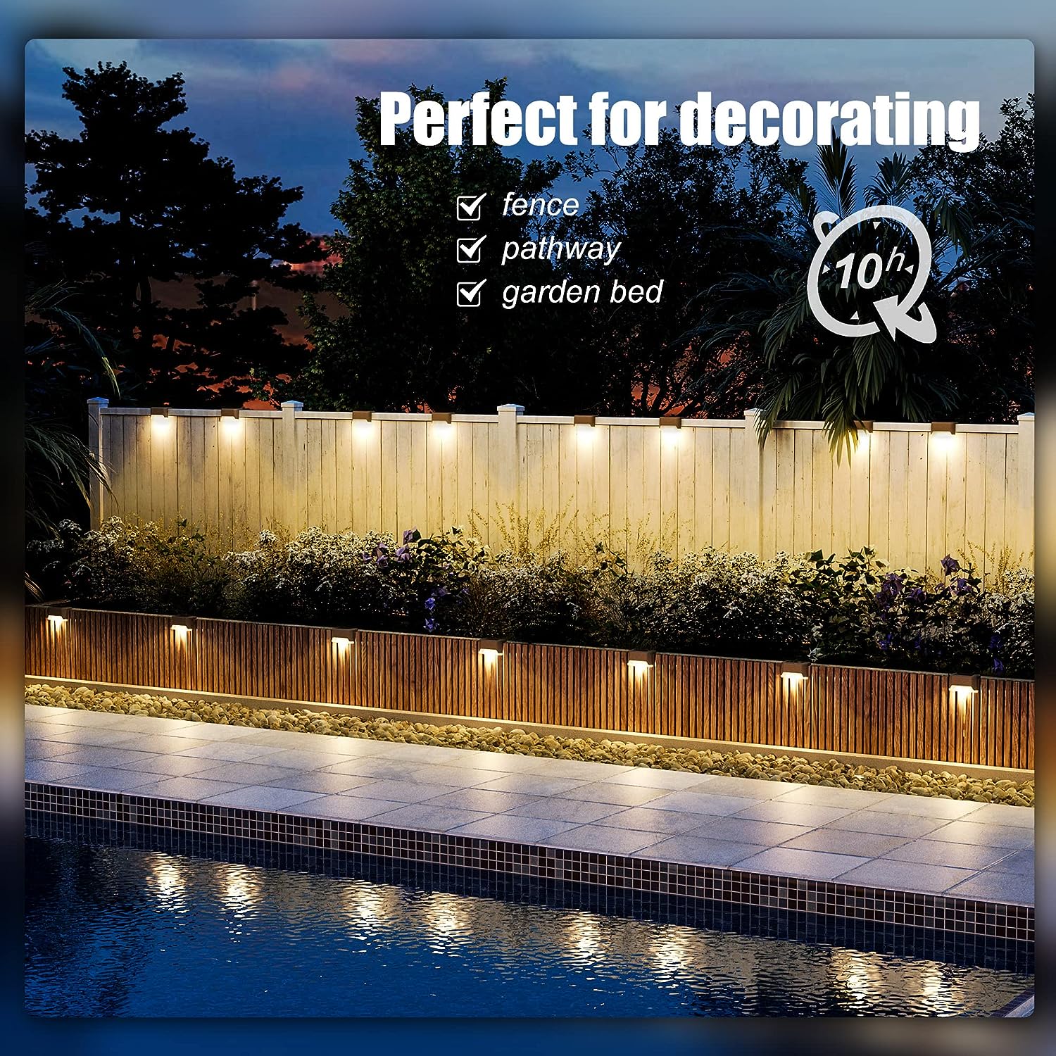 Solar Deck Lights Outdoor 16 Pack, Solar Step Lights Waterproof Led (Warm White)