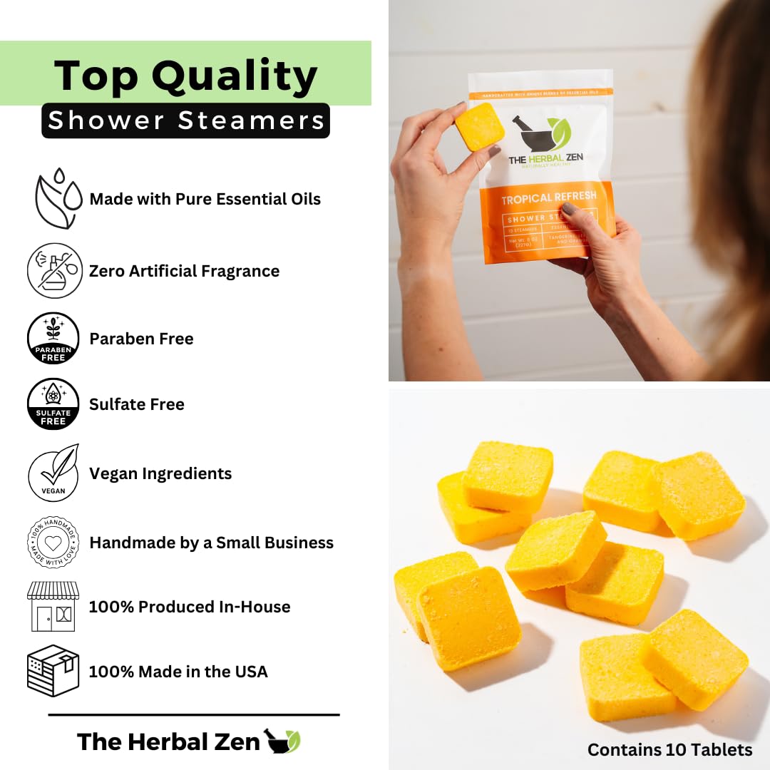 Tropical Refresh Shower Steamers Aromatherapy with Citrus Essential Oils, Shower Tablet