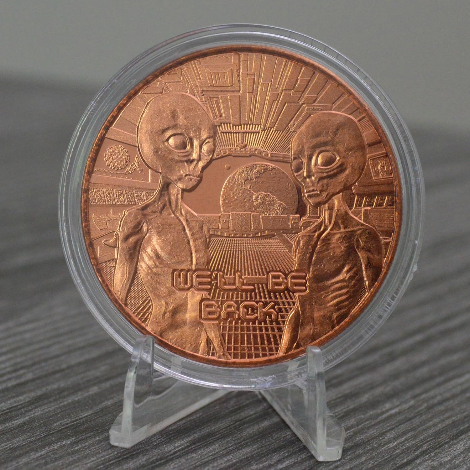 We'll Be Back Aliens 1 oz Pure .999 Copper Round Collectible 39mm Coin in Capsule