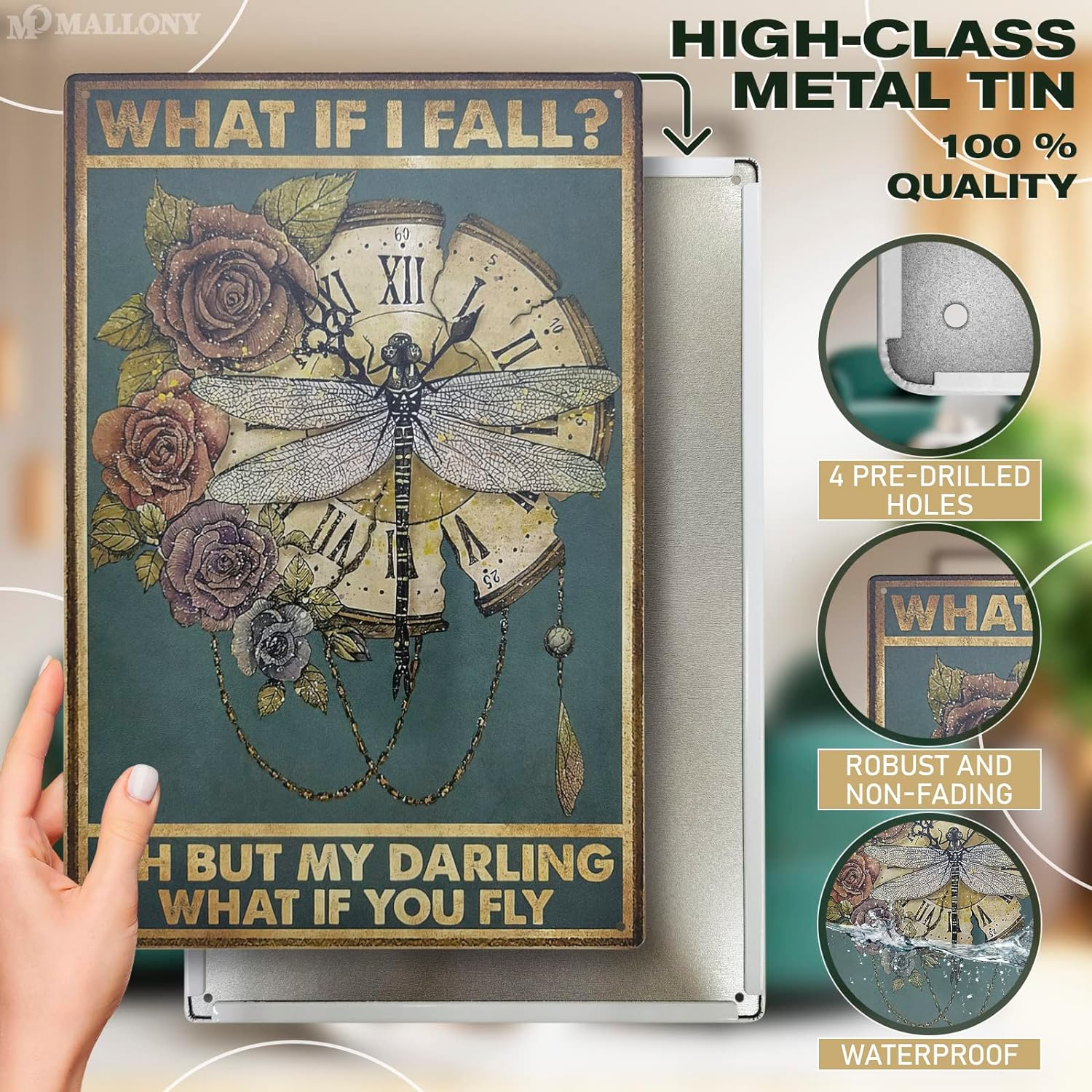 What If I Fall Metal Signs Vintage Wall Art Tin Sign