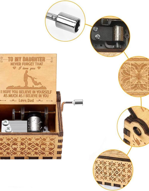 Load image into Gallery viewer, Music Box Gift for Daughter from Dad, Hand Crank Wooden Musical Box
