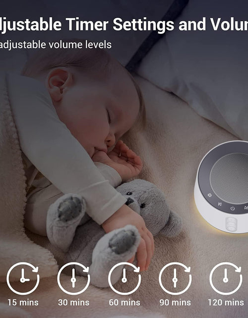 Load image into Gallery viewer, White Noise Sound Machine with 14 Soothing Sounds and 10 Levels Night Light for Sleeping, White
