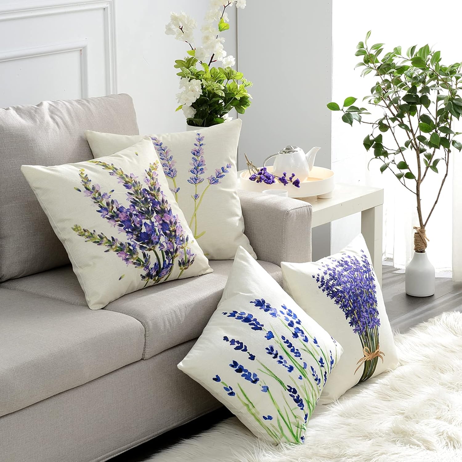 4 Packs Outdoor Decorative Throw Pillow Cover 18x18 Inch