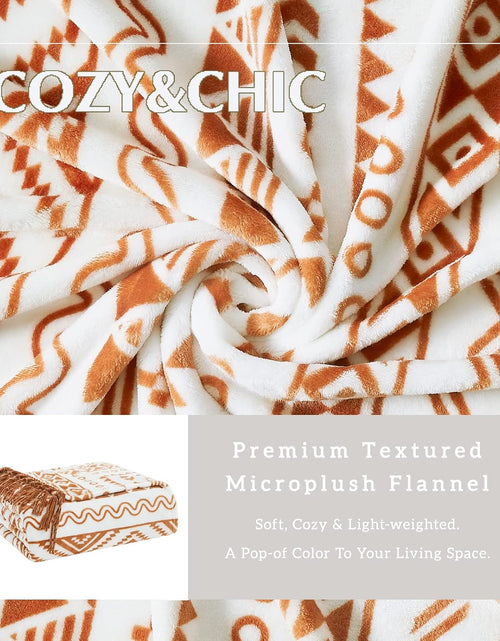 Load image into Gallery viewer, Boho Throw Blanket, Terrcotta Aztec Throw Blankets for Couch Summer (50 * 60 Inches)
